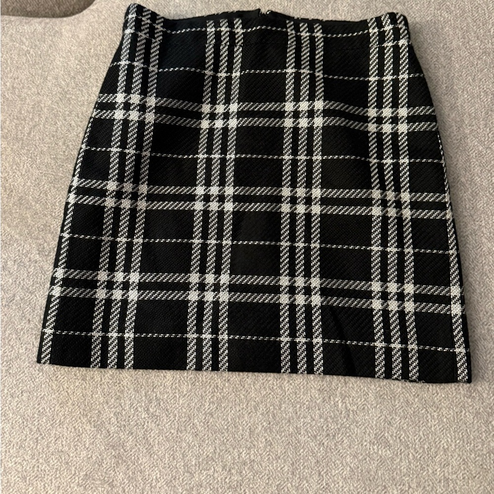 J. Crew Black and white High Waisted Mini Skirt Size 2